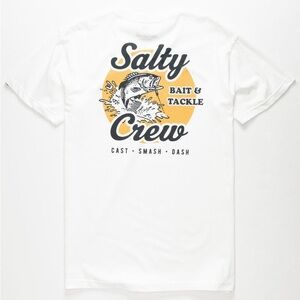 5/$25 SALTY CREW Bait And Tackle Mens White T-Shirt size small